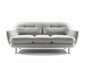 Two-seater sofa in light gray fabric with modern design and metal legs 200 x 90 x 85cm