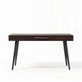 Modern writing desk with one drawer in dark wood finish 120 x 60 x 75cm