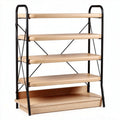 Wooden shelf unit with metal frame for storage and display 70 x 30 x 100cm