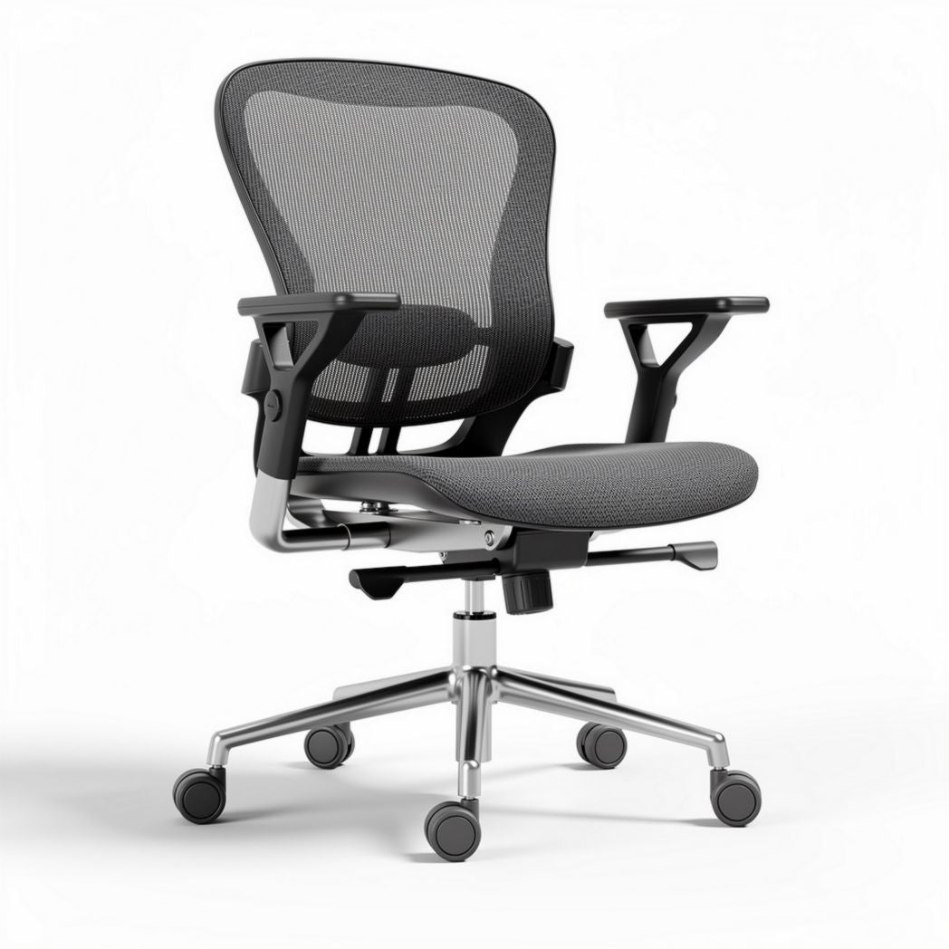 Mesh ergonomic office chair with adjustable arms and lumbar support 60 x 60 x 100cm