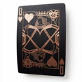 Playing card wall decor with black wood finish and rose gold artwork 10 x 5 x 1cm