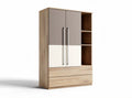 Wooden wardrobe with shelves and drawers in two-tone finish 80 x 40 x 180cm