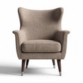 Fabric accent chair with wooden legs in light gray color 80 x 80 x 100cm