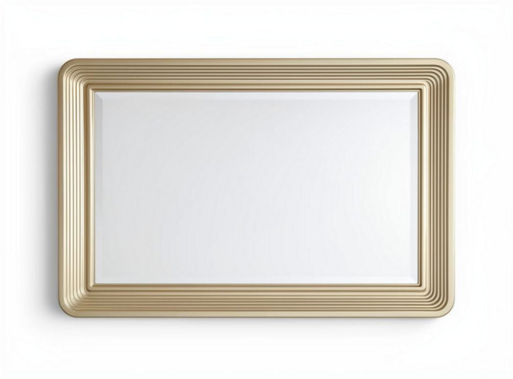 Rectangular ribbed gold picture frame suitable for art display 60 x 40 x 3cm